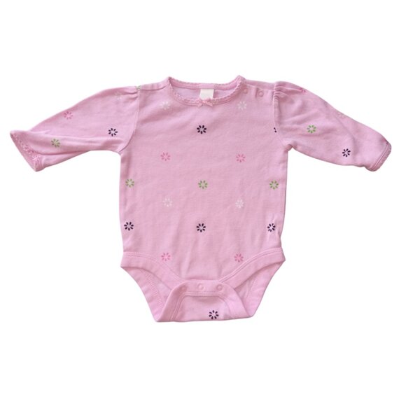 BABY GAP Other - 🎯 10 for $10 / Baby Gap 3 Months Baby Girl Onesie, Flower Print, Pink